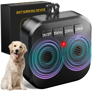 Anti Barking Device for Dogs, 3 Modes Ultrasonic Dog Bark Deterrent Devices Range 33 FT, Safe & Humane Bark Box Indoor Outdoor